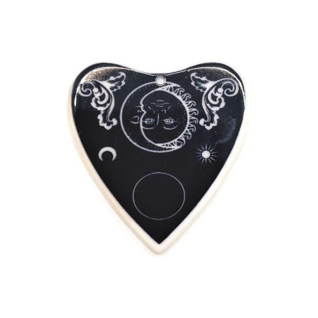 Black and White Sun and Moon Ouija Planchette Charms, 40x42mm